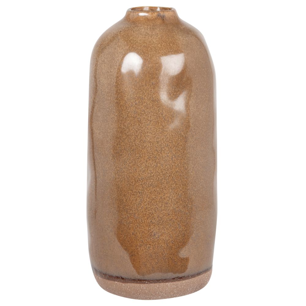 Vase à bosses en grès marron H28 Vase à bosses en grès marron H28