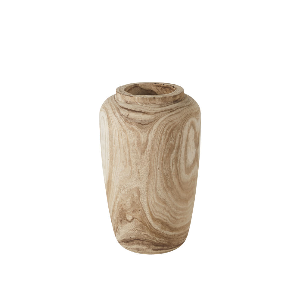 Vase allongé en paulownia poli beige H46 (photo) Vase allongé en paulownia poli beige H46