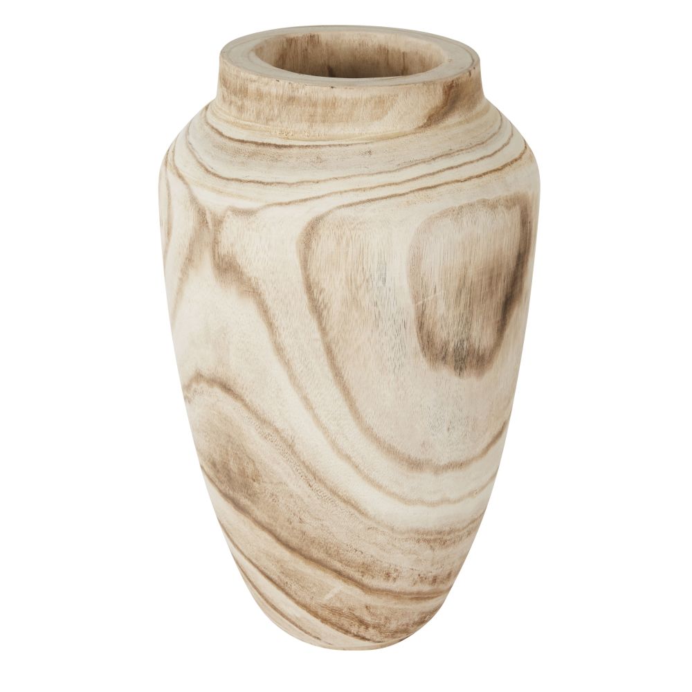 Vase allongé en paulownia poli beige H46 Vase allongé en paulownia poli beige H46
