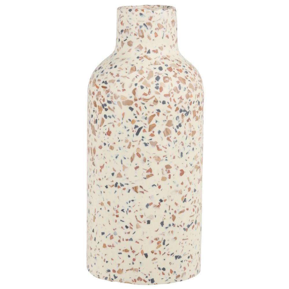 Vase beige tacheté bleu et marron H25 Vase beige tacheté bleu et marron H25