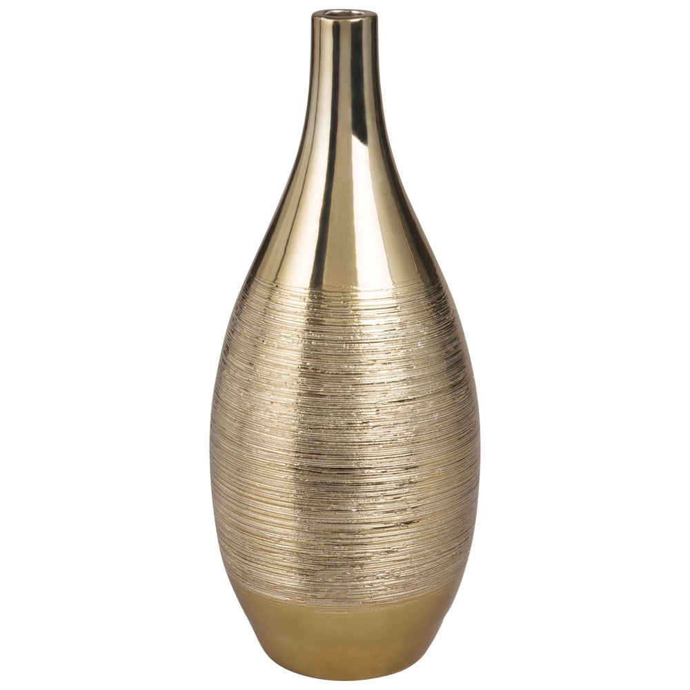Vase boule en céramique dorée H34 (photo) Vase boule en céramique dorée H34