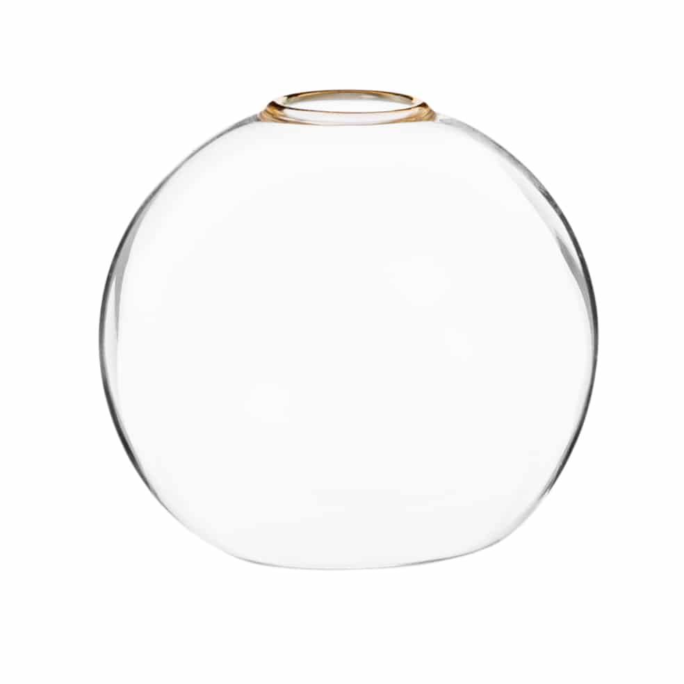 Vase boule en verre et bague dorée H8 (photo) Vase boule en verre et bague dorée H8