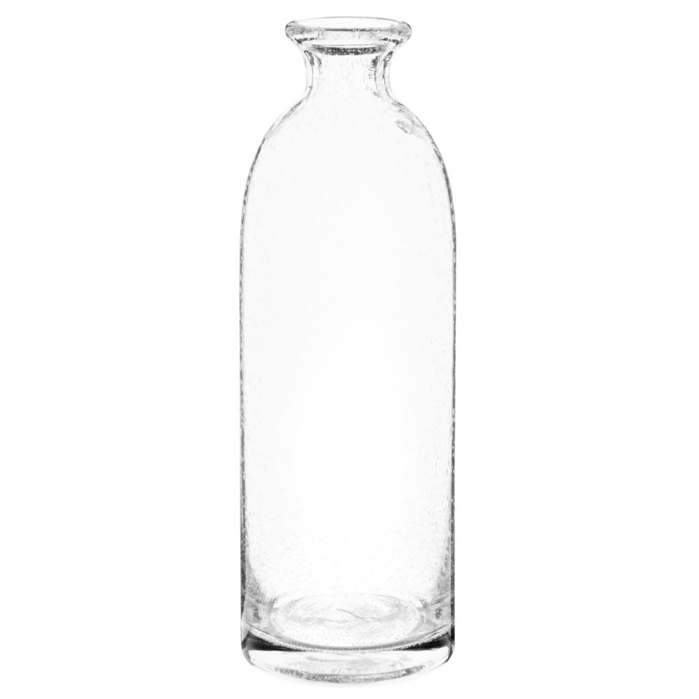 Vase bouteille en verre bullé H21