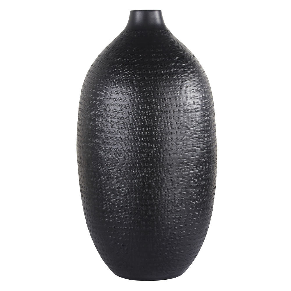 Vase en aluminium noir mat H49