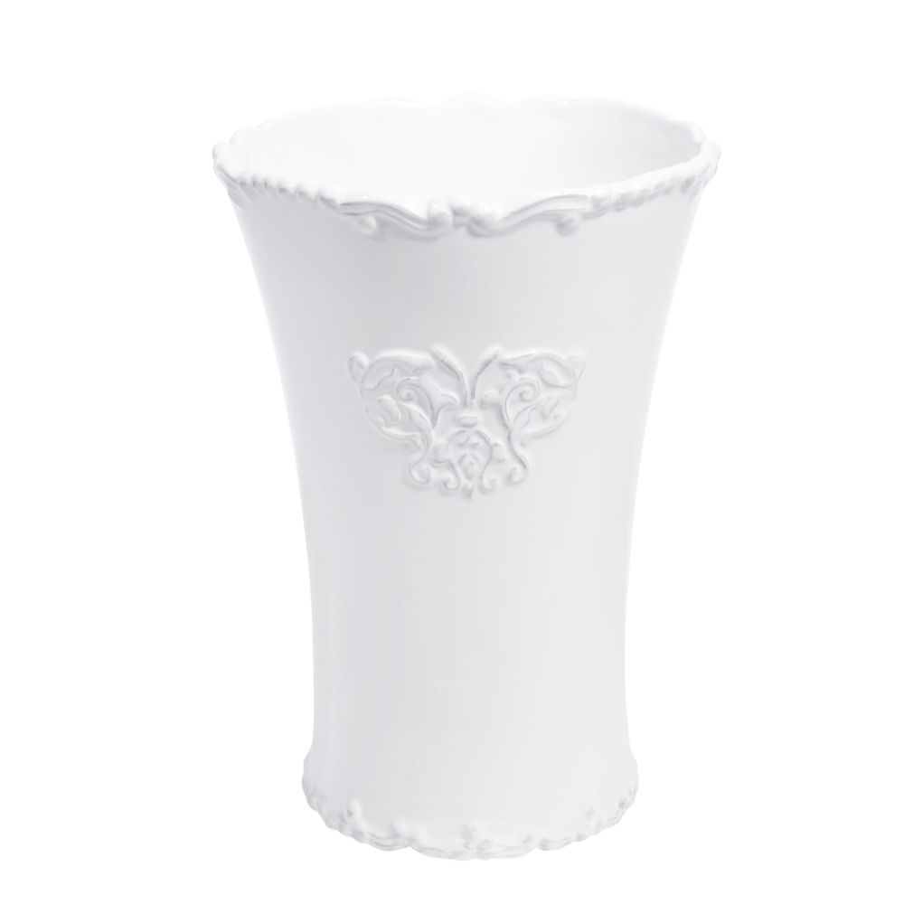 Vase en céramique blanche H 23 cm