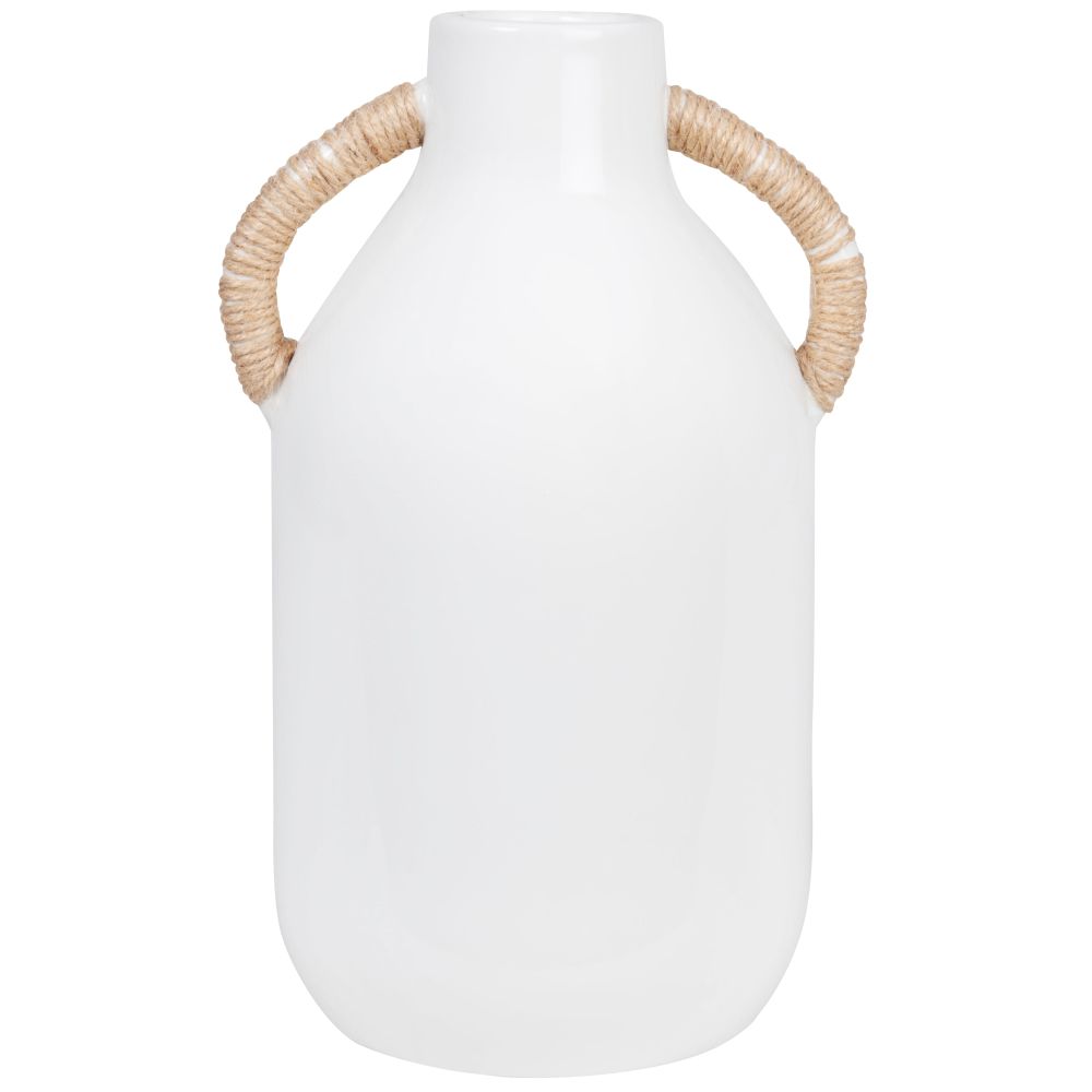 Vase en dolomite beige avec anses H26 Vase en dolomite beige avec anses H26