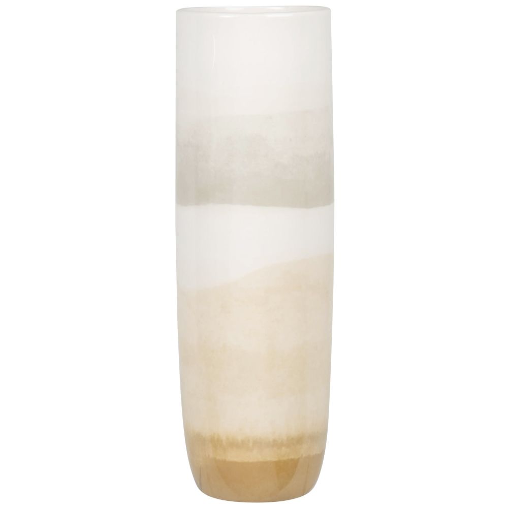 Vase en dolomite blanche et écrue H28