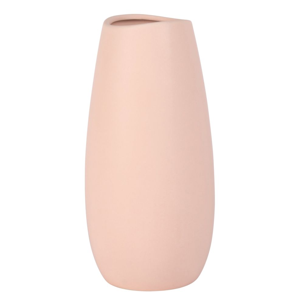 Vase en grès beige rosé H25