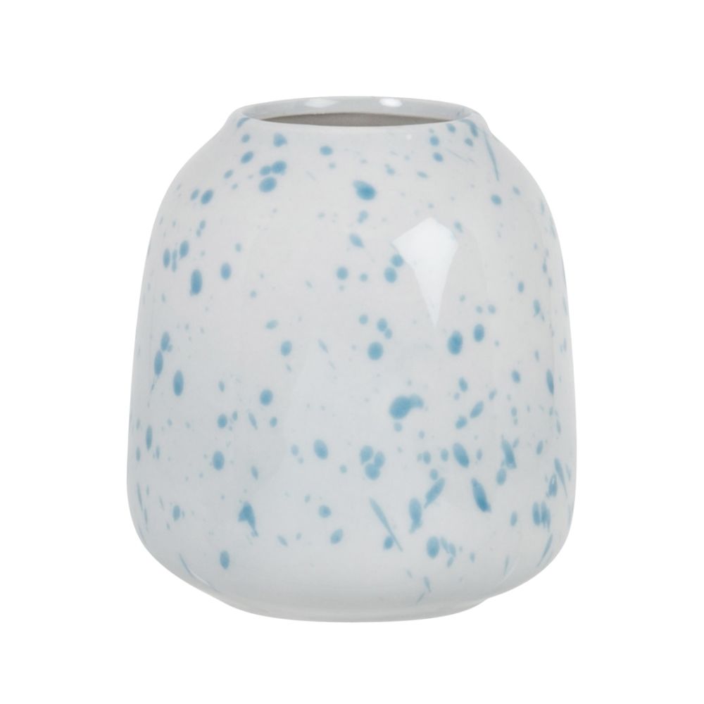 Vase en grès bleu et blanc H11
