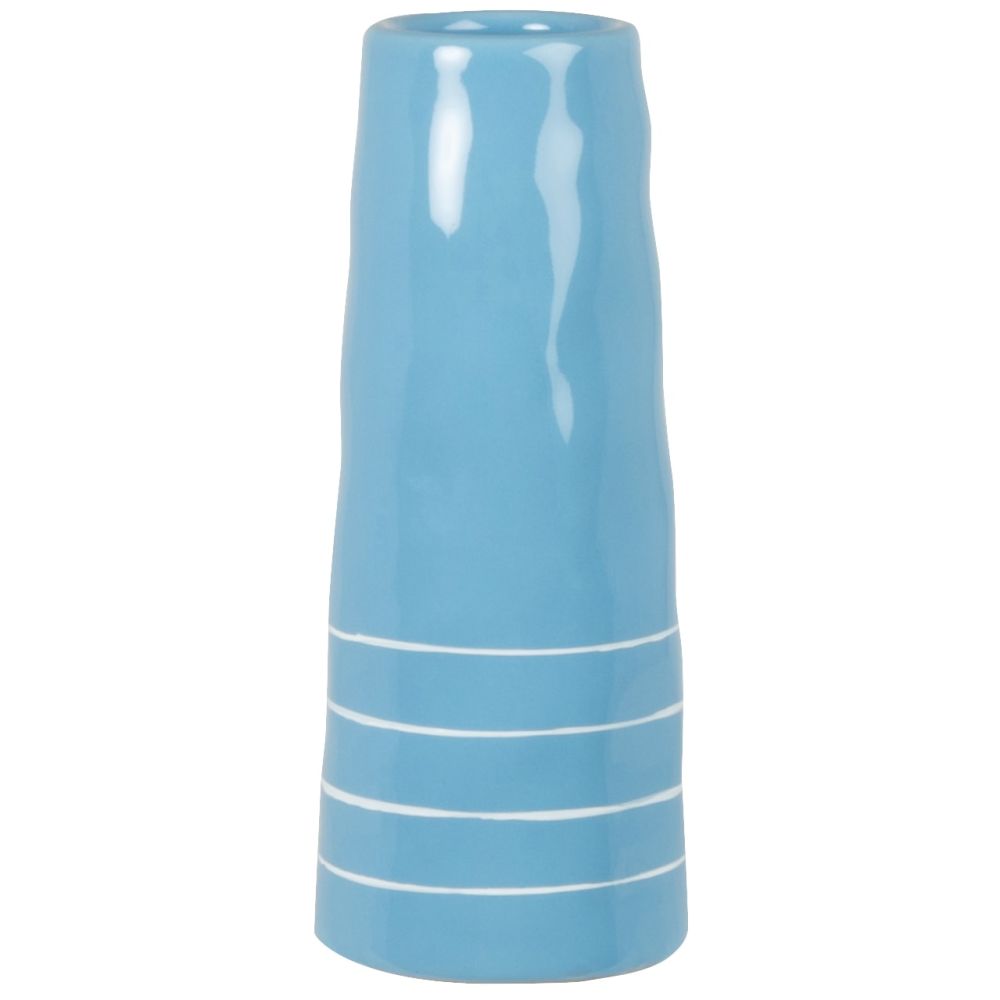 Vase en grès bleu et blanc H22