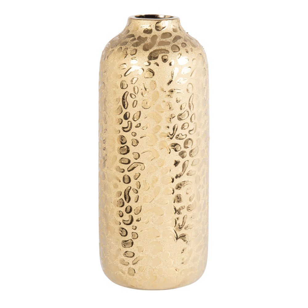 Vase en verre tacheté doré H10