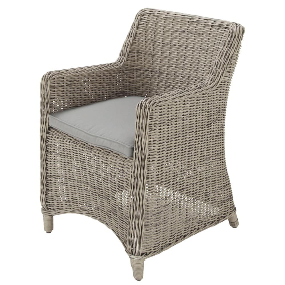 Résine Jardin En Tressée De Grise Fauteuil JlcFT13K