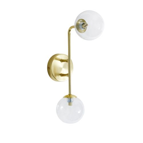 2 Et Applique Globes Verre En Métal Doré SUMVqzp