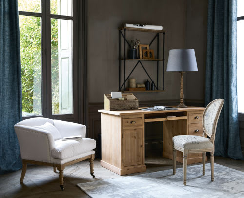 Chaise Et Lin Imprimé En Médaillon Chêne Massif F1KJlTc