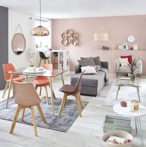 Style Chaise Massif Scandinave Rose Et Poudré Chêne m8nNwv0O
