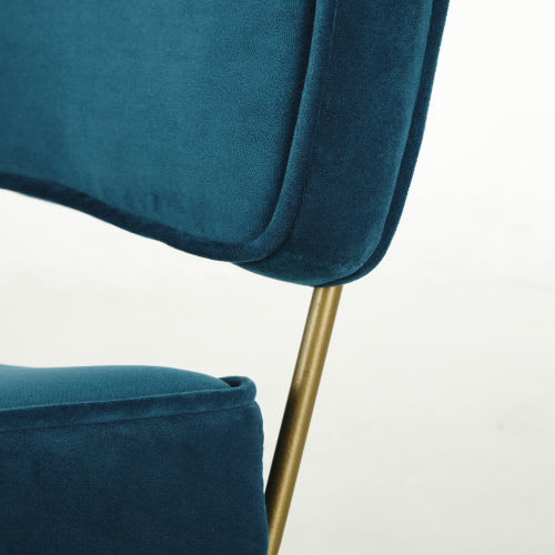 Bleu Repose Vintage Fauteuil Et Pieds Canard Velours En rBohdsCtQx