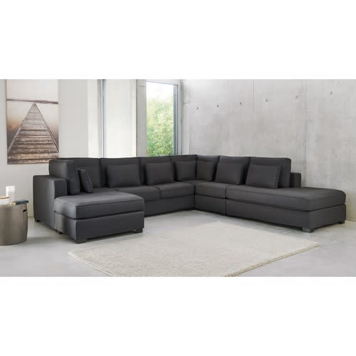 De Canapé Ardoise Coton Modulable Gris Pouf En trdCQsh
