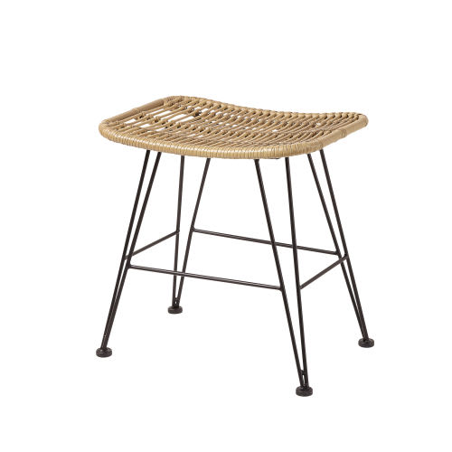 Bois Imitation Tabouret Et Noir Métal 35A4LRj
