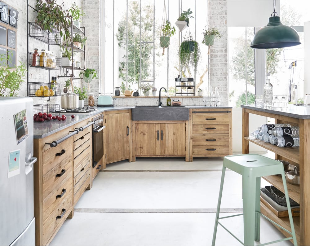 Mueble bajo de cocina esquinero de pino reciclado An 97 Pagnol ... Mueble bajo de cocina esquinero de pino reciclado An 97 Pagnol ...
