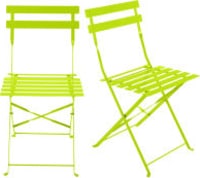 2 chaises pliantes de jardin en métal anis 2 chaises pliantes de jardin en métal anis