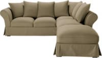 6 seater cotton corner sofa in taupe 6 seater cotton corner sofa in taupe