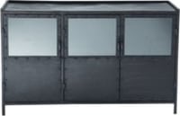 Anrichte im Industrial-Stil aus Metall mit teilverglasten Türen, B 130 cm, schwarz Anrichte im Industrial-Stil aus Metall mit teilverglasten Türen, B 130 cm, schwarz