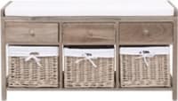 Banc de rangement en platane et coton L 103 cm Banc de rangement en platane et coton L 103 cm