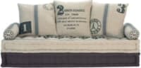 Banquette 3 places en coton beige et gris Banquette 3 places en coton beige et gris