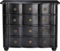 Commode 4 tiroirs noire Commode 4 tiroirs noire
