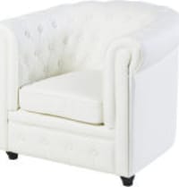 Fauteuil club capitonné blanc Fauteuil club capitonné blanc