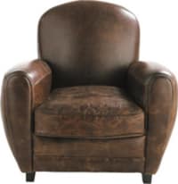 Fauteuil club en cuir marron Fauteuil club en cuir marron