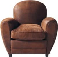Fauteuil club en microsuède marron Fauteuil club en microsuède marron