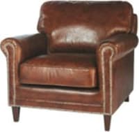Fauteuil en cuir effet vieilli marron Fauteuil en cuir effet vieilli marron
