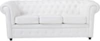 Gestepptes 3-Sitzer-Sofa aus Leder, weiß Gestepptes 3-Sitzer-Sofa aus Leder, weiß