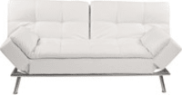 Gestepptes ausziehbares 3-Sitzer-Sofa weiß Gestepptes ausziehbares 3-Sitzer-Sofa weiß
