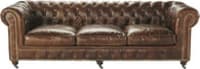 Gestepptes -Sofa 4-Sitzer aus Leder, braun Vintage Gestepptes -Sofa 4-Sitzer aus Leder, braun Vintage