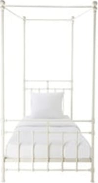 Glanzlack Himmelbett aus Metall, 90x190 Glanzlack Himmelbett aus Metall, 90x190