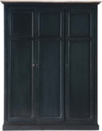 Kleiderschrank aus Mangoholz, B 157 cm, kohlegrau Kleiderschrank aus Mangoholz, B 157 cm, kohlegrau