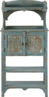 Mango Wood Grey Blue China Cabinet Mango Wood Grey Blue China Cabinet