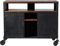 Meuble de bar à roulettes en métal noir L 127 cm Meuble de bar à roulettes en métal noir L 127 cm