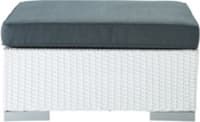 Pouf de jardin en résine tressée blanc Pouf de jardin en résine tressée blanc