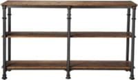 Recycled solid mango wood and metal console table in black W 160cm Recycled solid mango wood and metal console table in black W 160cm