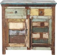 Recycled wood sideboard, multicoloured W 90cm Recycled wood sideboard, multicoloured W 90cm