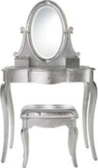 Schminktisch mit Hocker, silbern Diamant Schminktisch mit Hocker, silbern Diamant