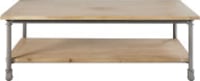 Table basse à roulettes en manguier et métal L 135 cm Table basse à roulettes en manguier et métal L 135 cm