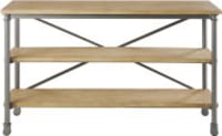 Table console à roulettes en métal et manguier massif noire L 130 cm Table console à roulettes en métal et manguier massif noire L 130 cm