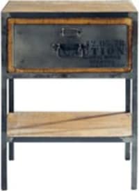 Table de chevet avec tiroir en métal noire L 45 cm Table de chevet avec tiroir en métal noire L 45 cm
