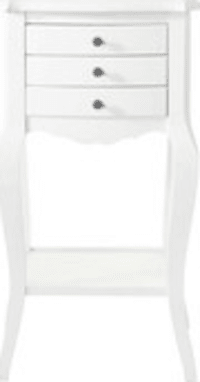 Table de chevet avec tiroirs en bois blanche L 37 cm Table de chevet avec tiroirs en bois blanche L 37 cm