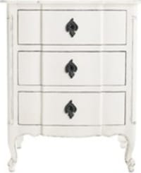 Table de chevet avec tiroirs en bois blanche L 57 cm Table de chevet avec tiroirs en bois blanche L 57 cm