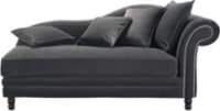 Velvet chaise longue in grey Velvet chaise longue in grey